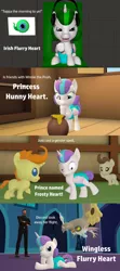 Size: 1920x4320 | Tagged: safe, artist:red4567, derpibooru import, discord, pound cake, princess flurry heart, pumpkin cake, alicorn, pony, unicorn, comic:princess punny heart 2, 3d, cheese cake, comic, diaper, female to male, food, honey, jacksepticeye, m.a. larson, m.a. larson is not amused, prince frosty heart, race swap, rule 63, source filmmaker, transformation, transgender transformation, wingless