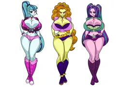 Size: 1024x739 | Tagged: suggestive, alternate version, artist:art-2u, derpibooru import, adagio dazzle, aria blaze, sonata dusk, equestria girls, rainbow rocks, absolute cleavage, belly button, big breasts, breasts, busty adagio dazzle, busty aria blaze, busty dazzlings, busty sonata dusk, cleavage, clothes, curvy, disproportional anatomy, female, females only, gem, gray background, hand on hip, hot pants, hourglass figure, huge breasts, impossibly large breasts, looking at you, midriff, pigtails, ponytail, simple background, siren gem, stupid sexy adagio dazzle, stupid sexy aria blaze, stupid sexy dazzlings, stupid sexy sonata dusk, the dazzlings, thigh gap, thighs, transparent background, trio, trio female, twintails, wide hips