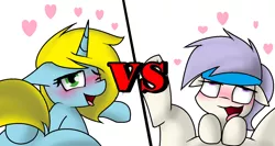 Size: 1384x736 | Tagged: suggestive, artist:pencil bolt, derpibooru import, oc, oc:artstina, oc:betterry, unofficial characters only, earth pony, pony, unicorn, blushing, female, sex