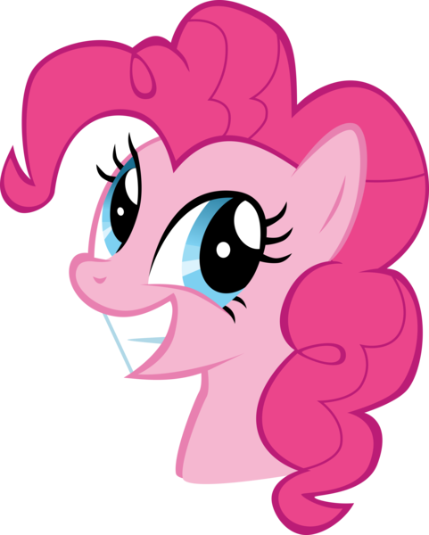 Size: 7324x9129 | Tagged: safe, artist:mrkat7214, derpibooru import, pinkie pie, pony, absurd resolution, bust, grin, portrait, simple background, smiling, solo, transparent background, vector