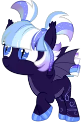 Size: 1940x2913 | Tagged: safe, artist:sonofaskywalker, derpibooru import, oc, oc:halo, unofficial characters only, bat pony, pony, bat pony oc, bat wings, cloven hooves, commission, cute, female, filly, show accurate, simple background, solo, transparent background, wings, younger