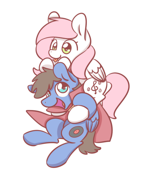 Size: 1024x1280 | Tagged: safe, artist:sugar morning, derpibooru import, oc, oc:bizarre song, oc:sugar morning, unofficial characters only, pegasus, pony, best friend, bff, cape, chibi, clothes, cute, female, male, mare, oc x oc, piggyback ride, ponies riding ponies, riding, shipping, simple background, stallion, sticker, straight, sugarre, transparent background