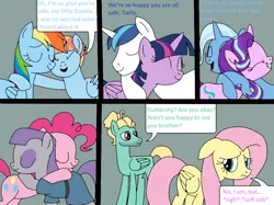 Size: 1024x765 | Tagged: alicorn, artist:didgereethebrony, bbbff, brother and sister, comic, comic:wreck of the renaissance, cuddling, cutie mark, derpibooru import, family, female, fluttershy, hug, male, maud pie, mother and child, mother and daughter, pinkie pie, rainbow dash, safe, shining armor, siblings, sisters, starlight glimmer, trixie, twilight sparkle, twilight sparkle (alicorn), windy whistles, zephyr breeze