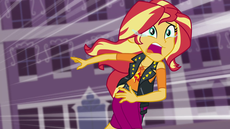 Size: 1920x1080 | Tagged: safe, derpibooru import, screencap, sunset shimmer, equestria girls, equestria girls series, forgotten friendship, clothes, crying, geode of empathy, magical geodes, running, skirt