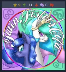 Size: 231x254 | Tagged: safe, artist:ravvij, derpibooru import, edit, princess celestia, princess luna, alicorn, pony, fallout equestria, 9/11, bad humor, bottle, bottlecap, bust, cap, coincidence, fallout, female, hat, horn, humor, ironic, irony, joke, mare, politics, pop, portrait, princess, profile, royal sisters, siblings, sisters, soda, text, twin, two sisters, we are going to hell, wtf