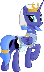 Size: 3652x5930 | Tagged: accessory swap, alicorn, artist:kopcap94, butt, clothes swap, derpibooru import, female, lunambula, mare, plot, princess luna, s1 luna, safe, simple background, solo, .svg available, transparent background, vector