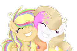 Size: 1200x800 | Tagged: safe, artist:xxmelody-scribblexx, derpibooru import, oc, oc:melody scribble, oc:spring splat, unofficial characters only, pegasus, pony, base used, female, mare, multicolored hair, rainbow hair, simple background, transparent background