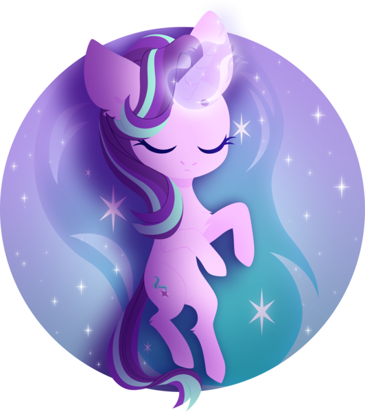 Size: 4000x4515 | Tagged: safe, artist:belka-sempai, derpibooru import, starlight glimmer, pony, unicorn, cutie mark, eyes closed, female, glowing horn, hooves, horn, lineless, magic, mare, on back, simple background, solo, transparent background