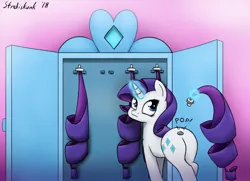 Size: 1352x981 | Tagged: safe, artist:strebiskunk, derpibooru import, rarity, pony, unicorn, butt, female, magic, mare, modular, plot, solo, telekinesis, wardrobe