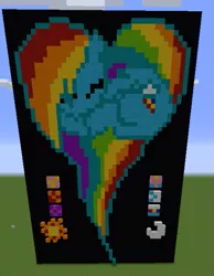 Size: 455x585 | Tagged: cute, derpibooru import, minecraft, minecraft pixel art, pixel art, rainbow dash, r/place, safe, sleeping