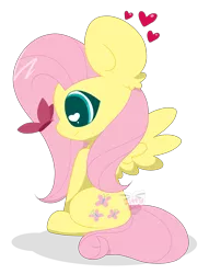 Size: 2999x3919 | Tagged: safe, artist:kittyrosie, derpibooru import, fluttershy, butterfly, pegasus, pony, cute, female, floating heart, heart, heart eyes, looking at something, mare, profile, shyabetes, simple background, sitting, solo, spread wings, transparent background, watermark, wingding eyes, wings
