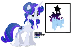 Size: 656x442 | Tagged: safe, artist:awoomarblesoda, derpibooru import, oc, oc:moonstone, unofficial characters only, pony, unicorn, ethereal mane, female, mare, offspring, parent:oc:night thunder, parent:princess luna, parents:canon x oc, reference sheet, simple background, solo, starry mane, transparent background, unshorn fetlocks