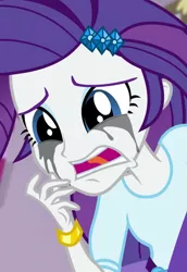 Size: 561x816 | Tagged: safe, derpibooru import, screencap, rarity, dance magic, equestria girls, spoiler:eqg specials, bracelet, cropped, crying, female, jewelry, makeup, marshmelodrama, mascara, mascarity, rarity being rarity, running makeup, solo