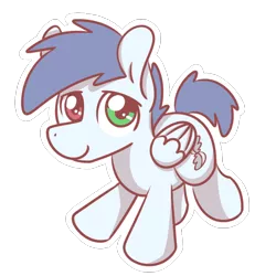 Size: 1280x1280 | Tagged: safe, artist:sugar morning, derpibooru import, oc, oc:slipstream, unofficial characters only, pegasus, pony, chibi, cute, daaaaaaaaaaaw, heterochromia, looking at you, male, ocbetes, running, simple background, solo, stallion, sweet, transparent background