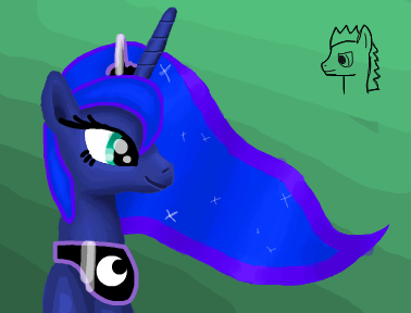 Size: 378x288 | Tagged: artist:platinumdrop, derpibooru import, flockmod, oc, oc:platinumdrop, princess luna, safe