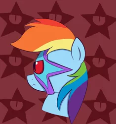 Size: 2137x2275 | Tagged: safe, artist:feralroku, derpibooru import, rainbow dash, pony, bust, crossover, dc comics, mind control, starro