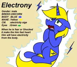 Size: 1110x962 | Tagged: safe, artist:pencil bolt, derpibooru import, oc, oc:electrony, unofficial characters only, pony, unicorn, electricity, male