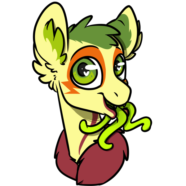 Size: 2000x2000 | Tagged: safe, artist:spoopygander, derpibooru import, oc, oc:non toxic, unofficial characters only, monster pony, original species, pony, tatzlpony, chest fluff, ear fluff, fluffy, heart eyes, looking at you, looking up, male, markings, mlem, open mouth, silly, simple background, smiling, solo, stallion, tongue out, transparent background, wingding eyes