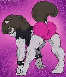 Size: 933x1100 | Tagged: anthro, artist:kaemantis, bracelet, clothes, derpibooru import, dock, glasses, male, older, shirt, shorts, solo, solo male, spiked wristband, suggestive, truffle shuffle, wristband