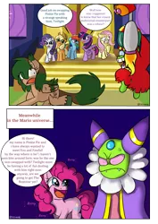 Size: 2894x4093 | Tagged: applejack, artist:tkitten16, cackletta, comic, crossover, cross-popping veins, derpibooru import, fawful, fluttershy, mane six, mario and luigi (game), oc, oc:fluttering forest, pinkie pie, rainbow dash, rarity, safe, super mario bros., twilight sparkle