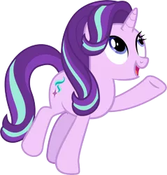 Size: 5311x5563 | Tagged: safe, artist:sinkbon, derpibooru import, starlight glimmer, pony, unicorn, to change a changeling, absurd resolution, female, looking up, mare, pointing, simple background, smiling, solo, transparent background, vector