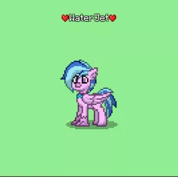 Size: 797x790 | Tagged: safe, derpibooru import, silverstream, classical hippogriff, hippogriff, pony, pony town, green background, greyriver, multicolored hair, rule 63, simple background, solo, waterjet