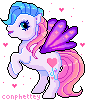 Size: 87x100 | Tagged: safe, artist:conphettey, derpibooru import, heart bright, pony, animated, g3, pixel art, simple background, solo, transparent background