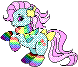 Size: 156x135 | Tagged: safe, artist:conphettey, derpibooru import, minty, pony, bow, clothes, earmuffs, g3, kidcore, pixel art, rainbow socks, scarf, simple background, socks, solo, striped socks, tail bow, transparent background