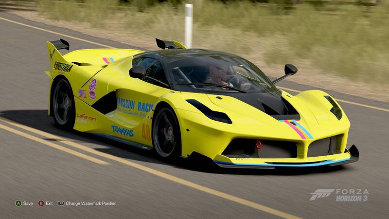 Size: 1920x1080 | Tagged: artist:forzaveteranenigma, babscon, babscon mascots, car, derpibooru import, driving, fanfic:equestria motorsports, ferrari, ferrari fxx k, forza horizon, laferrari, laferrari fxx-k, oc, oc:golden gates, photo, safe