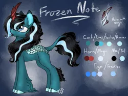 Size: 2048x1536 | Tagged: artist:melonseed11, derpibooru import, female, kirin, oc, oc:frozen note, reference sheet, safe, solo