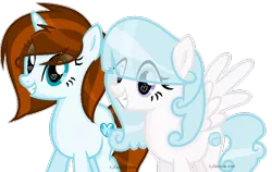 Size: 870x550 | Tagged: safe, artist:xylenneisnotamazing, derpibooru import, oc, oc:diamante, unofficial characters only, pegasus, pony, unicorn, female, mare, simple background, transparent background