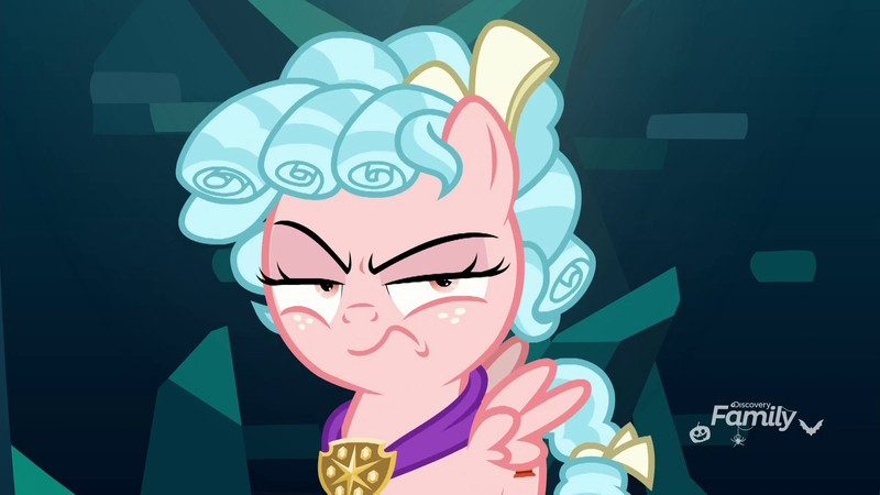 Size: 1920x1080 | Tagged: safe, derpibooru import, screencap, cozy glow, pegasus, pony, school raze, bow, cozy glow is best facemaker, cozy glow is not amused, cozybetes, cute, discovery family logo, female, filly, foal, freckles, hair bow, halloween, holiday, solo, tail bow, unamused