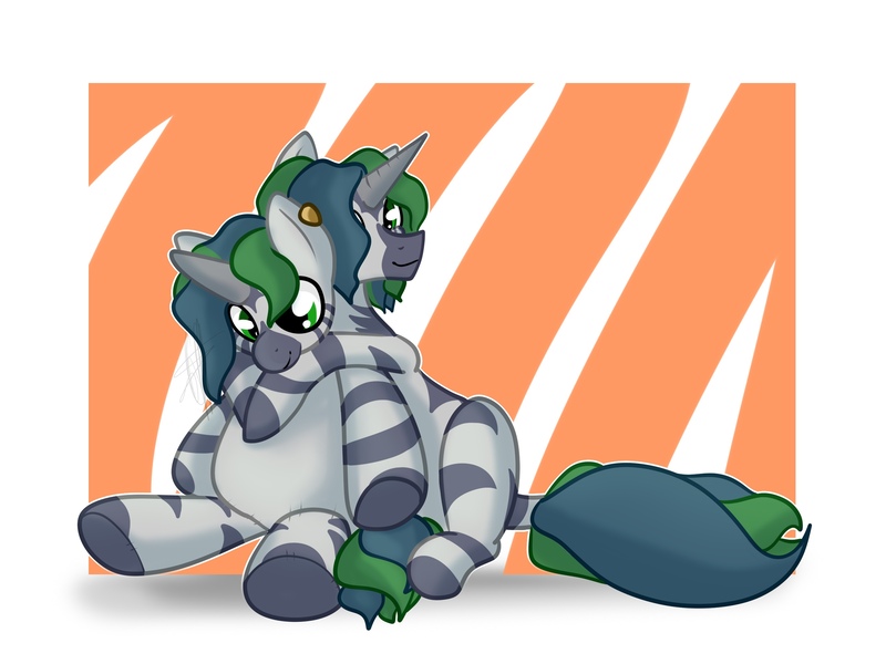 Size: 2560x1920 | Tagged: artist:rimmi1357, derpibooru import, hug, hybrid, oc, oc:forest glade, plushie, quadrupedal, safe, self plushidox, solo, zebra, zebracorn, zony