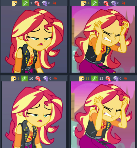 Size: 607x658 | Tagged: safe, derpibooru import, screencap, sunset shimmer, derpibooru, equestria girls, equestria girls series, forgotten friendship, comparison, cropped, juxtaposition, meta, solo