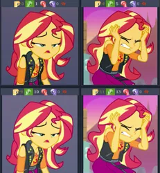 Size: 607x658 | Tagged: safe, derpibooru import, screencap, sunset shimmer, derpibooru, equestria girls, equestria girls series, forgotten friendship, comparison, cropped, juxtaposition, meta, solo