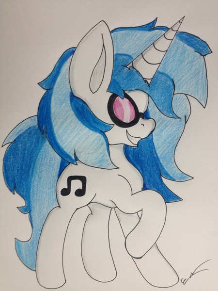 Size: 2448x3264 | Tagged: safe, artist:luxiwind, derpibooru import, vinyl scratch, pony, traditional art