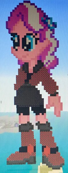 Size: 809x2048 | Tagged: safe, artist:theanimefanz, derpibooru import, diamond tiara, equestria girls, goth, gothic, minecraft, minecraft pixel art, pixel art, solo, twitter link