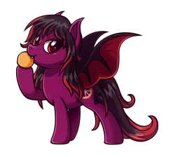 Size: 4306x3859 | Tagged: safe, artist:estories, derpibooru import, oc, oc:blood orange, bat pony, pony, absurd resolution, female, food, mare, orange, simple background, solo, transparent background