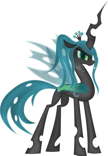 Size: 5000x7224 | Tagged: absurd resolution, artist:ifoxtrax, dead source, derpibooru import, queen chrysalis, robot, safe, simple background, solo, transparent background, vector