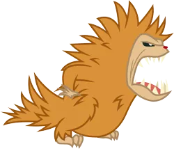 Size: 3507x3000 | Tagged: .ai available, angry, artist:cloudyglow, derpibooru import, open mouth, pukwudgie, safe, school daze, sharp teeth, simple background, solo, teeth, transparent background, vector