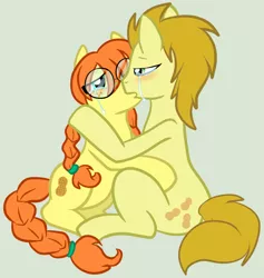 Size: 832x879 | Tagged: suggestive, artist:mysweetstomach, derpibooru import, oc, oc:peanut brittle, oc:peanut medley, unofficial characters only, earth pony, pony, cousins, crying, female, incest, kissing, male, mare, shipping, stallion, stallion on mare, straight