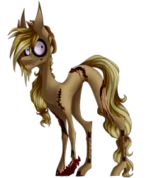 Size: 1000x1100 | Tagged: grimdark, artist:immagoddampony, derpibooru import, applejack, pony, fanfic:an apple sleep experiment, blood, corrupted, image, png, simple background, solo, transparent background