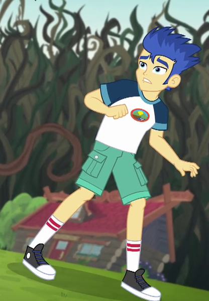 Size: 446x644 | Tagged: safe, derpibooru import, screencap, flash sentry, equestria girls, legend of everfree, camp everfree outfits, clothes, converse, cropped, legs, male, shoes, shorts, sneakers, socks, solo, vine