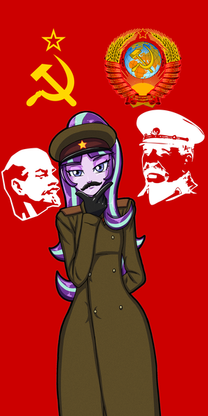 Size: 2000x4000 | Tagged: safe, artist:artemis-polara, derpibooru import, edit, vector edit, starlight glimmer, human, equestria girls, bald, banner, beard, clothes, coat, communism, costume, crops, cyrillic, earth, emblem, facial hair, fake moustache, female, flag, globe, gloves, hammer, hammer and sickle, hat, high res, josef stalin, male, moustache, propaganda, sickle, simple background, solo, soviet union, stalin glimmer, stars, text, transparent background, vector, vladimir lenin, wall of tags