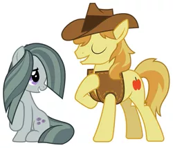 Size: 771x663 | Tagged: braeble, braeburn, derpibooru import, female, head over boots, jon pardi, male, marble pie, safe, serenade, shipping, singing, smiling, song reference, straight, youtube link