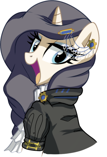 Size: 529x777 | Tagged: safe, artist:pepooni, derpibooru import, oc, oc:queen lunanne, unofficial characters only, pony, unicorn, buck legacy, blue eyes, female, jabot, jewel, jewelry, looking at you, mare, not rarity, purple hair, simple background, solo, transparent background