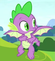 Size: 523x576 | Tagged: a matter of principals, claws, cropped, derpibooru import, dragon, flying, male, raised eyebrows, safe, screencap, solo, spike, spread wings, tail, toes, winged spike, wings