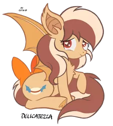 Size: 1873x2084 | Tagged: safe, artist:branewashpv, derpibooru import, oc, oc:delicatezza, unofficial characters only, bat pony, bat pony oc, bat wings, bow, chest fluff, cute, female, heart eyes, ocbetes, simple background, smiling, solo, tail bow, transparent background, underhoof, wingding eyes, wings
