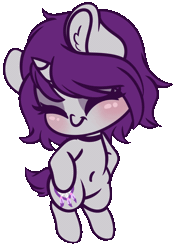 Size: 851x1200 | Tagged: safe, artist:wickedsilly, derpibooru import, oc, oc:wicked silly, unofficial characters only, pony, unicorn, animated, belly button, blushing, chibi, choker, cute, dancing, eyes closed, female, gif, mare, ponysona, simple background, smiling, solo, transparent background