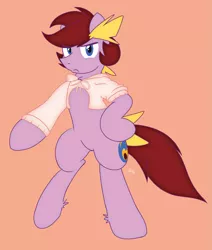 Size: 1355x1600 | Tagged: safe, artist:stec-corduroyroad, derpibooru import, oc, oc:corduroy road, earth pony, pony, bipedal, clothes, hoodie, male, meme, open-chest hoodie, pink, solo, stallion, sweater